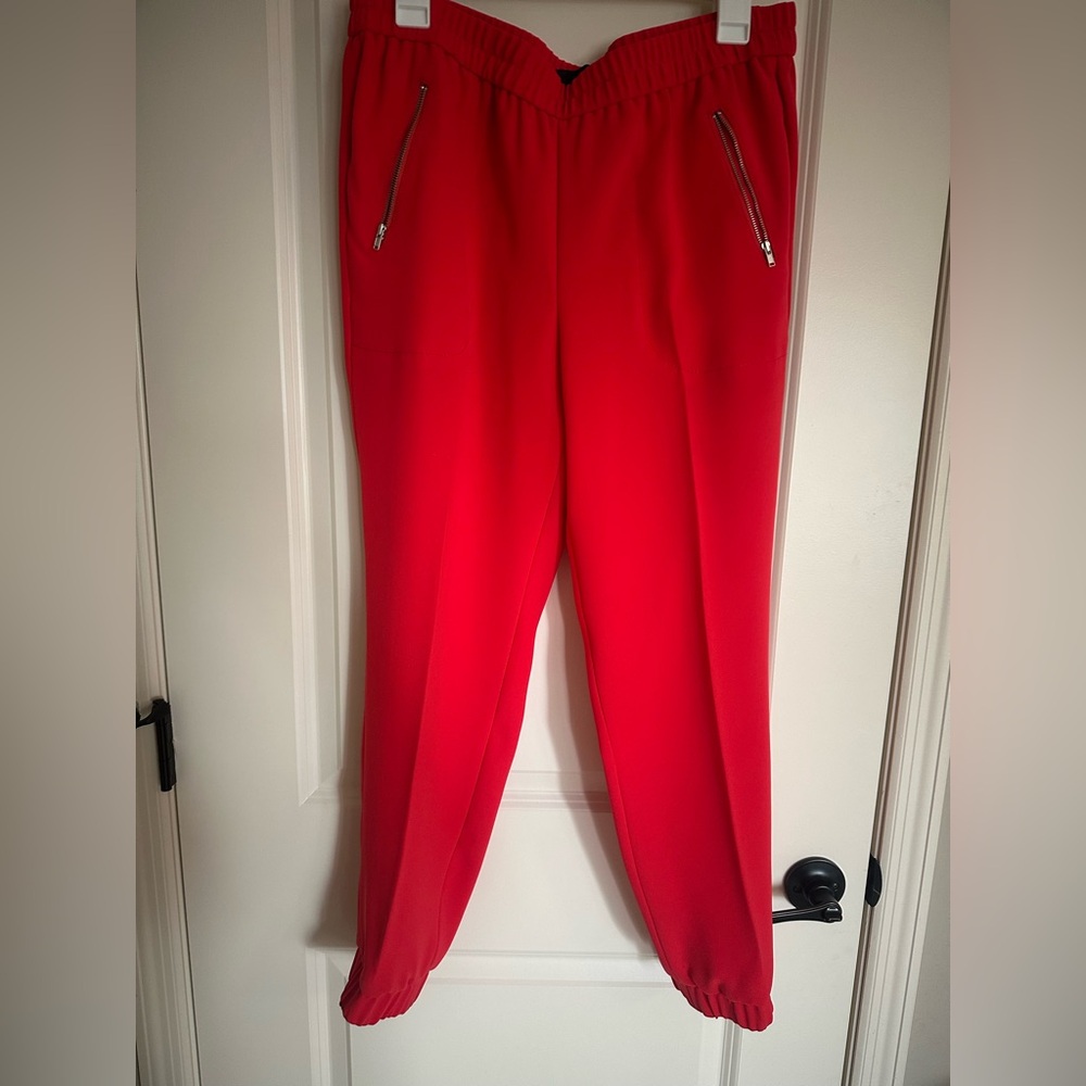 J.Crew red dressy joggers